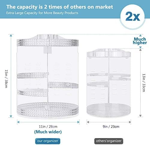 Awenia Rotating Makeup Organiser,2021 Newest Cosmetic Organisers 360 Rotating Make Up Storage Largest Capacity DIY Adjustable Display Stand Box 380 x 280 MM 7 Layers Gift For Dresser,Bedroom,Bathroom