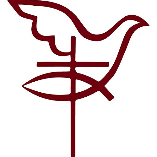 2 Pcs - ANGDEST Club Decal Stickers of Dove Cross (Burgundy) Premium Waterproof Vinyl Decal Stickers for Laptop Phone Accessory Helmet Car Window Mug Tuber Cup Door Wall Decoration ANDstic532581REAA