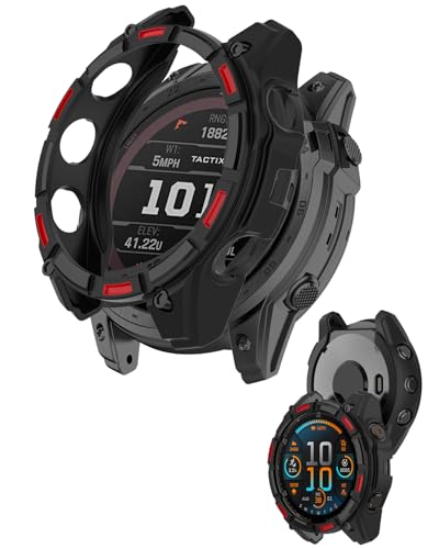 GARMIN�i�K�[�~���jEnduro3 �Ή� �p �P�[�X �J�o�[ �\�t�g �V���R���� �v���e�N�^�[�J�o�[ YAJOJO���� �Ռ��z�� �S�ʕی� �����ȒP ���ϋv �����ȒP �t�C�����Ȃ�(�u���b�N+���b�h)