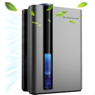 AG 330 Deumidificatore e Purificatore d'Aria – Deumidificazione fino a 1L al giorno, 35m² – Grande serbatoio d'acqua con capacità di 2,7L – Risparmio Energetico, Illuminazione a 7 colori