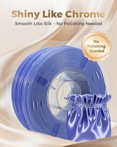 Image of VOXELAB Silk+ PLA Filament 1.75mm, Shiny Chrome-Like Finish with Enhanced Layer Adhesion, 1kg (2.2lbs) for Most FDM 3D Printers, Smooth & Flawless Printing(Violet)