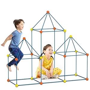 Kids Fort Building Kit Piezas 140pcs-creative Fort Toy para Niños Y Niñas De 3,4, 5,6,7 Años De Edad-Juguetes De Aprendizaje DIY Construcción De Castillos Túneles Tienda De Campaña Rocket Tower