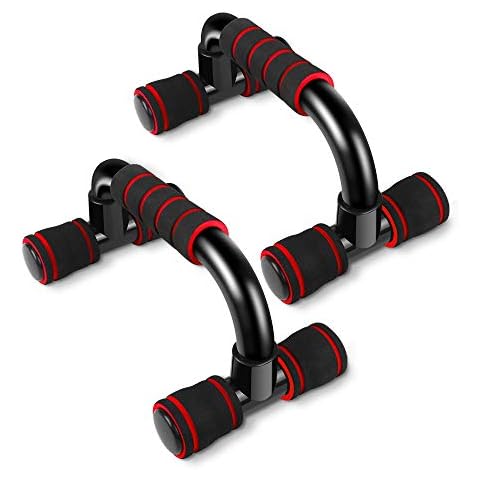 Push Up Bar Stands, Fitness Press Up Bar with Non-Slip Foam Handles for Arms, Chest and Shoulder Training Gym home Workout Exercise(Red) Cover