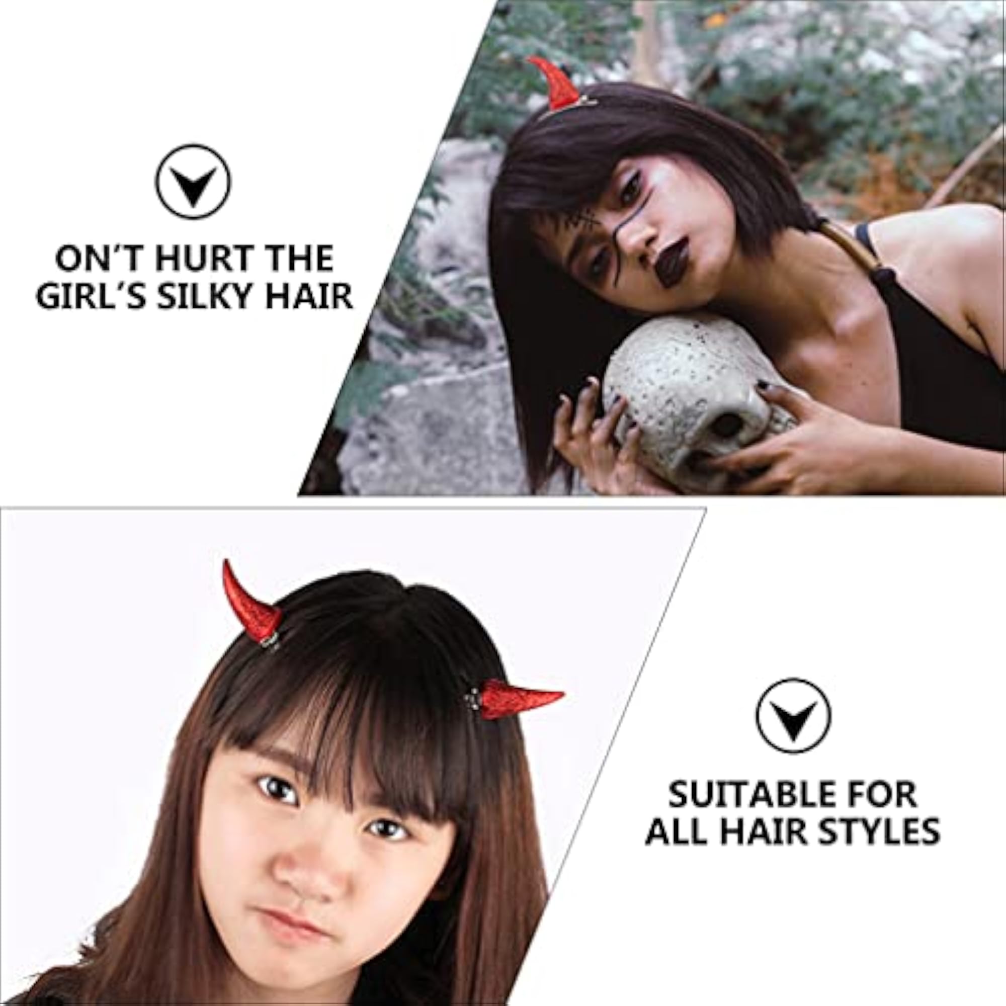 Devil Horn Hair Clips, Halloween Costume Accessories
