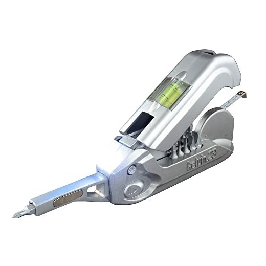 Kelvin Tools Kelvin23 | The Palm-Sized Urban Ultra Multi-Tool Set | 23 Integrated Tools: 16 Bit Screwdriver Set, Tape Measure, Liquid Level, Hammer, and Flashlight (Silver)