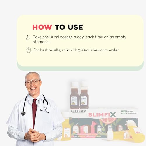 Image of SLIMFIX - Ayurvedic Weight Loss Juice with 9 Herbs, Control Metabolism and Digestion, Natural Juice from Triphala, Turmeric & Dandelion, No Added Sugar (12 Bottles of 60ML Each, 12 days)