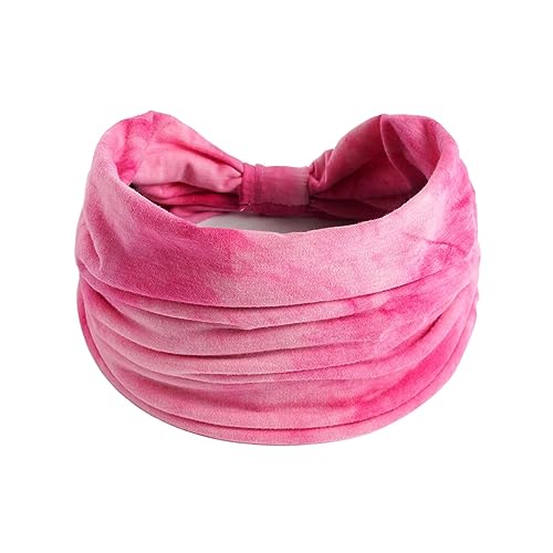 Image of XFYT Pretty Tie-Dye Fitness Hair Bands | Super Soft Stretch Microfibre high absorbtion Head Band for Women Girls Yoga Sports Workouts Gym (Pink), Microfiber
