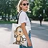 FekiLoot Monkey Polyester Tote Bag, 35x40cm Stylish Lightweight Shoulder Handbag, Reusable Multi-Purpose Fabric Carryall for Work Travel Shopping Daily Use #1
