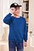 Child Boys Fall Geometric Texture Fashion Sweatshirts Ribbed Crew Neck Pullover Blue 9-10 Years