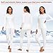 HiZiTi Thermounterwäsche Damen Skiunterwäsche Set Winter Weiß Funktionsunterwäsche Thermo Unterwäsche Ski Damen Extra Warm Atmungsaktive Thermowäsche mit Thermounterhose Thermounterhemd Langarm M
