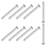 M METERXITY 10-Pack Single Hole Clevis Pins, M5 x 50mm 304 Stainless Steel Flat Head Clevis Pins for Mechanical Linkage/Fixed Parts/Ship Rigging, Link Hinge Pin Reusable