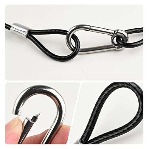 Image of Black Coated Stainless Steel Safety Cable with Carabiner Lock