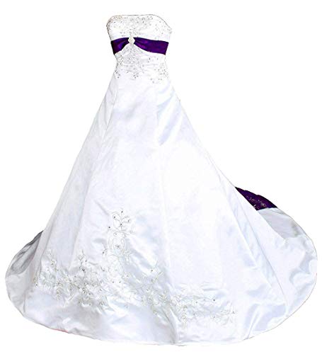 Robe de mariée longue en satin brodé pour une cérémonie de mariage laïque
