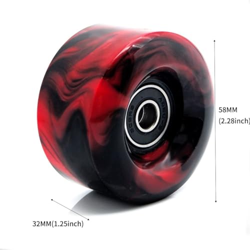 Roues de patins à roulettes en polyuréthane robuste 58 mm x 32 mm