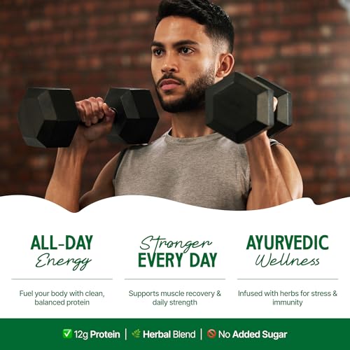 Image of MYHERB Daily Active Protein|36gm Protein (Whey+Pea)|Stamina Supporting Hebrs Tulsi,Amla & 8 Herbs|Supports Everyday Nutrition,Bone Health & Immunity (450 g (Pack of 1), Alphonso Mango)