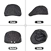 besbomig Mens Tweed Flat Cap Driving Hat Newsboy Cap - Adjustable Fashion Newsboy Irish Beret Hat, Spring Autumn Winter, 55-59CM Black #2