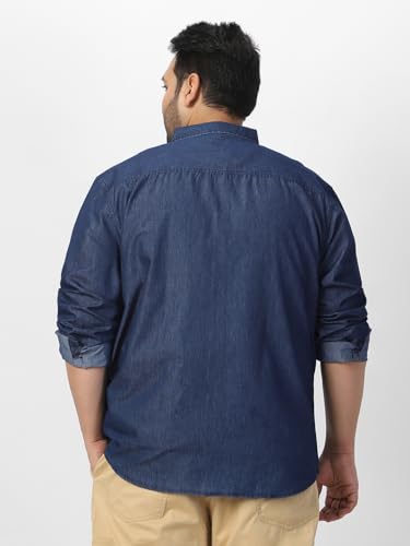 Image of Urbano Plus Men's Full Sleeve Regular Fit Casual Denim Shirt