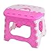 Ruilogod Rybacy plastikowy przenośny Wytrzymała składany stołek krzesło Biały Fuchsia