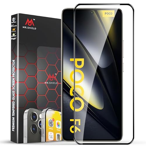 Image of Mr.Shield Top-Notch HD+ Tempered Glass Screen Protector Guard for Poco F6 (6.67 Inch), 9H Hardness, Military Grade Protection, Easy Installation kit