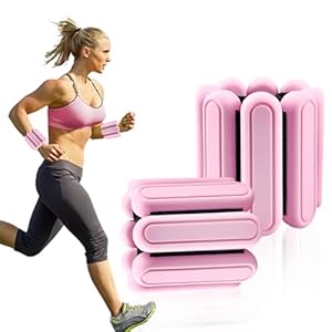 Adjustable Ankle Weights Set of 2 (1Lb Each) for Women Men Kids Wrist Ankle Weights Increase Training Intensity Wrist Weights Increase Training Intensity for Yoga, Pilates, Aerobics,Swimming, Hiking