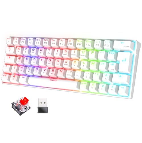 Clavier gamer sans fil Spirit Of Gamer K200 TKL blanc avec switches rouges