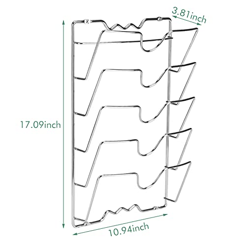 Ejoyous Pan Lid Holder Cupboard Door, 5 Tiers Heavy Duty Cabinet Door Organiser Rack Saucepan Storage Rack for Hanging Organising Kitchenware Pot & Pan Lids Cover - Image 9