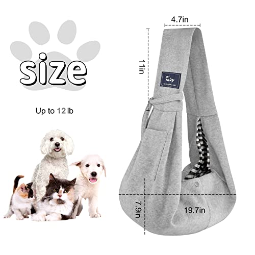 CUBY Dog and Cat Sling Carrier - Hands Free Reversible Pet Papoose Bag - Soft Pouch and Tote Design