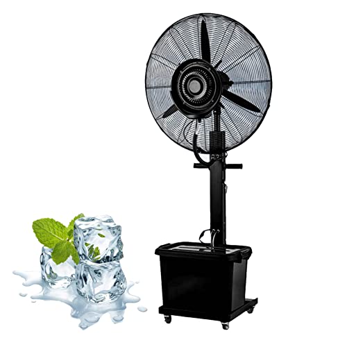 IYUESQ Ventilador de pie con Pedestal Ventiladores de enfriamiento de Alta Velocidad Ventilador de nebulización Industrial de 30 Pulgadas Ventilador de Metal Resistente para Exteriores (t