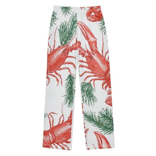 ZZXXB Lobster Pine Branches Boys Long Pants Soft Trousers Elastic Waist Kids Lounge Bottoms with Pockets S-XL