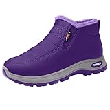 ENEN Botas de Nieve para Mujer Hombre Talla 35-47, Botas Invierno Mujer Impermeable Frio Antideslizante Calientes Ultraligero para Invierno Outdoor Trekking (TY02 Morado,37)