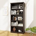Bevfint Bookshelf, Open Storage 70 Inch Tall 5 Shelf Bookcase, Floor Standing Bookshelves and Bookcases, Book case for Farmhouse Library Office Bedroom Kids, Dark Cherry - 5 Tier - Image 2