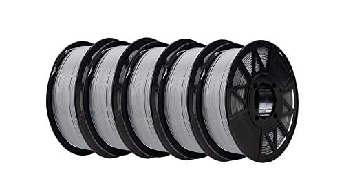 Image of Tesseract Premium PLA + 1.75mm 3D Printing Filament | Dimensional Accuracy + /- 0.03mm | Compatible with Most FDM Printers | 1 KG 3D Printer Filament - PLA Grey (Quantity 5)