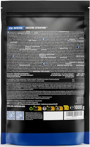 Creatina Monoidrato Polvere 1KG - 100% Vegan, Extrapura - Creatina Monoidrato Con Inulina - Prodotta In Germania - Creatine Monohydrate Powder - 2