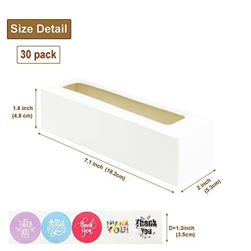 Wraphay 30 Pack Macaron Boxes With Window White Pastry Packaging Container For 6 Bakery French Cocoa Truffle Wedding Gift Dessert Cookies Treat Delivery Box #TOP1