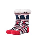 FOCO - Officially Licensed NFL Player Women's Tall Footy Slipper Socks - One Size Fits Most (C. J. Stroud - Houston Texans)