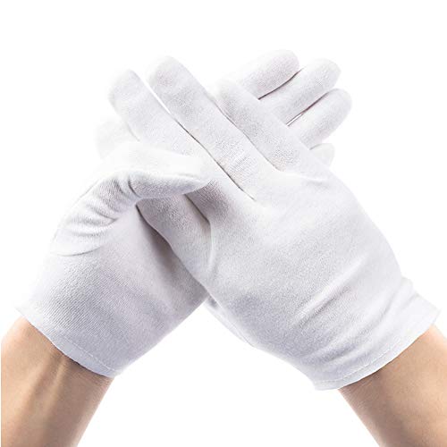 12 Pairs White Gloves for Children's Hand Moisturizing Gloves Pure Cotton Gloves