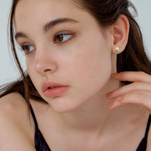 Image of 925 Sterling Silver Dog Earrings Cute Animal Puppy Stud Earrings Dog Jewelry Gifts for Women Girls Pet Lover Hypoallergenic Earrings for Sensitive Ears