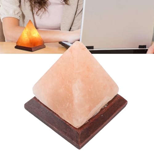 USB Powered Himalayan Salt Lamp, Hand Carved Pyramid Shape Color Changing Night Light with RGB Light Source, Ideal Christmas - Image 2