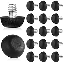 Dunzy 20 Pcs M8 Adjustable Furniture Levelers 20 Pcs, Screw-in Leg Leveling Feet, Black Patio Furniture Replacement Feet for Chair, Table, Cabinet, Desk, Uneven Floor Protection