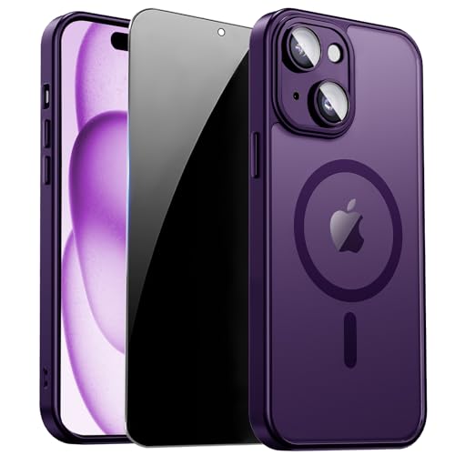Image of for iPhone 15 Plus Case with Privacy Screen Protector, Purple
