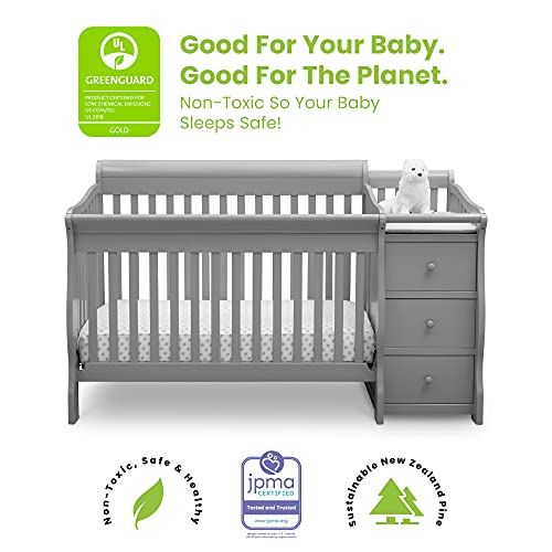Delta Children Princeton Junction Convertible Crib N Changer, Grey #TOP2