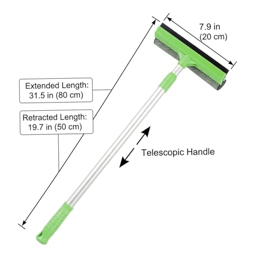 Escobilla de goma telescópica de aluminio con mango ajustable para cristales 6