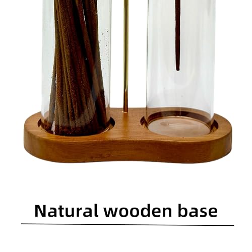 image for Moocervi Glass Incense Holder,2 in 1 Incense Sticks Burner Holder with
