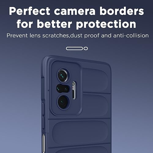 Image of Amazon Basics Back Cover for Redmi Note 10 Pro / 10 Pro Max | Soft Matte Liquid Silicone TPU | Camera Protection | Shockproof Bumper Case (Blue)