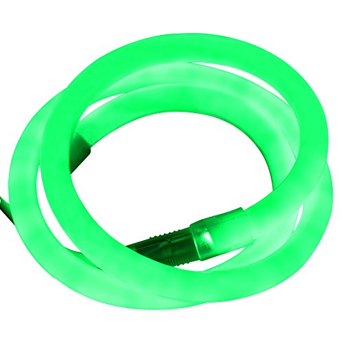 XUNATA 3.3ft LED Neon Rope Light, DC 12V 2835 Round Flexible 360 Degree LED Neon Strip Lights, 120 Units LED Waterproof Neon Rope Light for Decoration(Green)