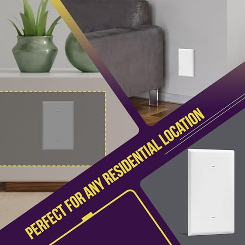 Image of ENERLITES Blank Device Wall Plate, Jumbo Blank Covers, Over-Size 1-Gang 5.5 inch x 3.5 inch, Unbreakable Polycarbonate Thermoplastic, 8801O-W, White | Jumbo size 5.5 inch x 3.5 inch, cover unused electrical box /outlet /switch, unbreakable polycarbonate, UL-listed, easy to install
