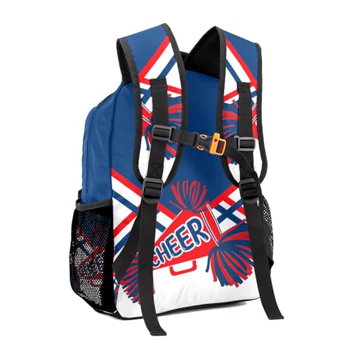 Custom Navy Red Cheer Cheerleaders Pom Kids' Backpack Personalized Child Daypacks Shoulder Bag for Primary Junior High University Gift3