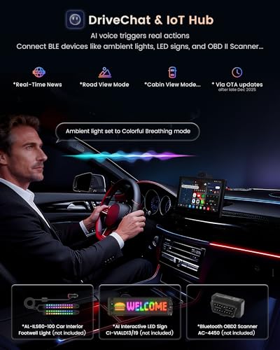 Image of P10 9 inch CarPlay Screen for Car, Wireless CarPlay & Android Auto GPS Navigation, Built-in 4G LTE, Up to 30-Day Parking Monitor, Remote Live View, Dual 1080P Dash Cam, QLED Display, ChatGPT & Gemini AI