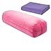 AIZYR Weicher Samt Yoga-Kissen Mit Yoga Decke, Rechteckiges Meditationskissen Mit Tragegriff Für Erholsames Yoga,Rosa