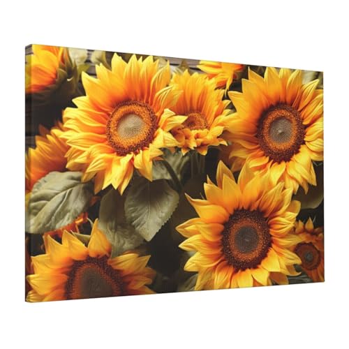 Impression sur toile tournesol 40x60 cm pour decoration murale de bureau